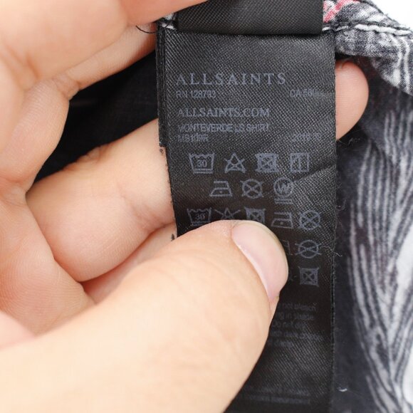 All saints shirt men's small Monteverde floral printed poplin viscose casual fun - Picture 7 of 14